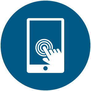 tablet icon with hand